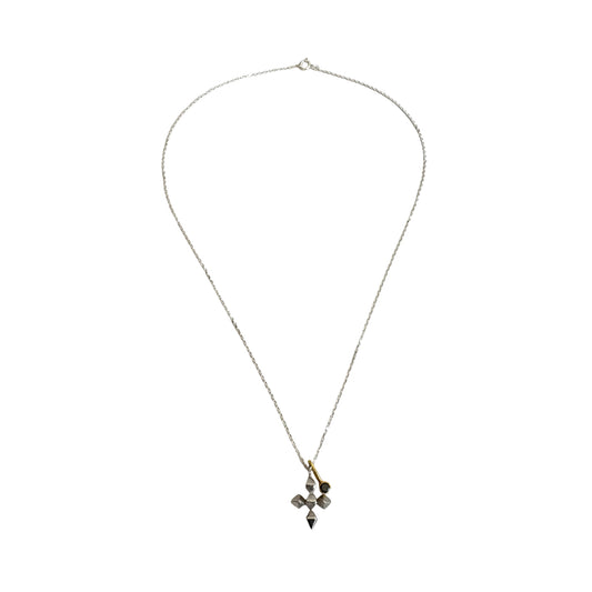 Necklace with a cross pendant on a white background