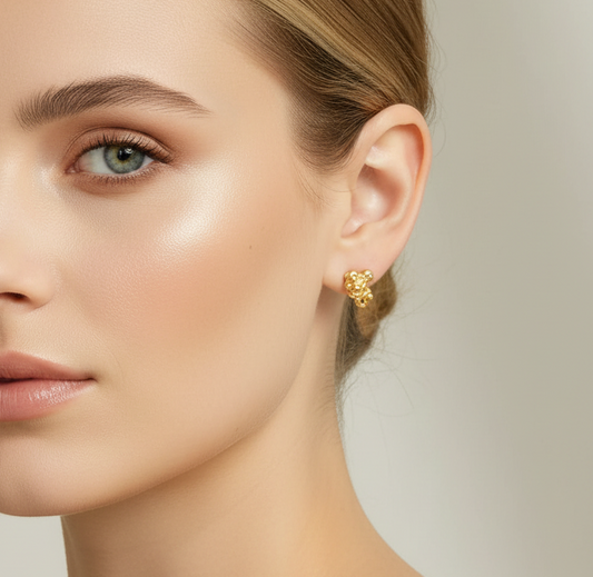 Gold plated small silver stud earrings - Drop