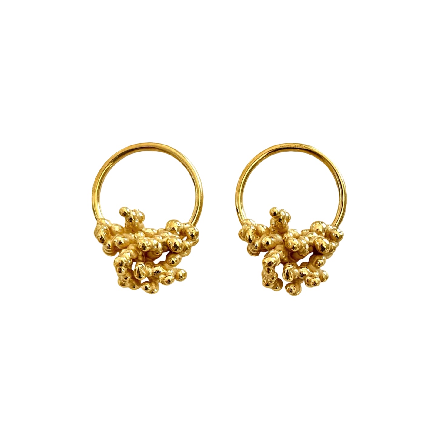 Gold plated Stud Earrings - Drops on a Loop