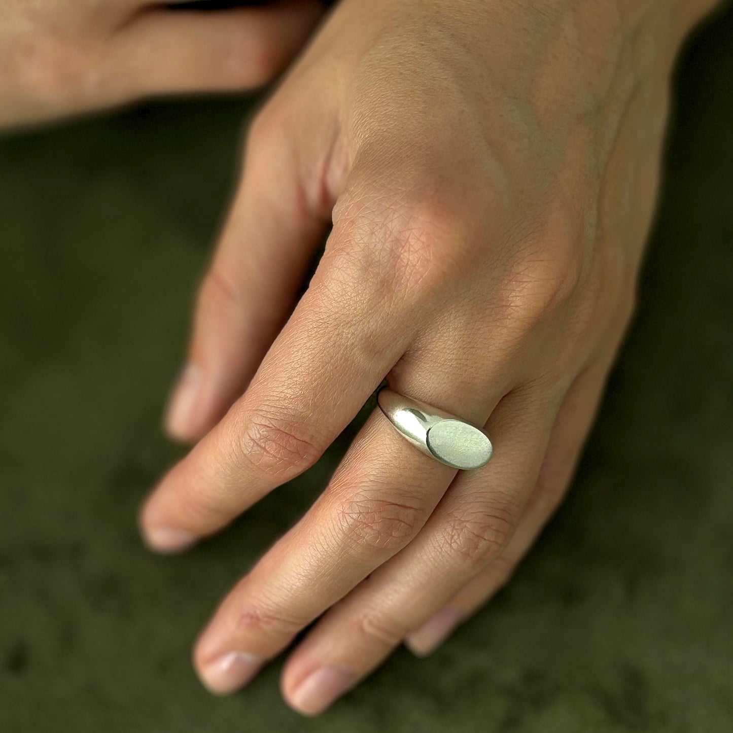 Unisex 925 Silver Signet Ring